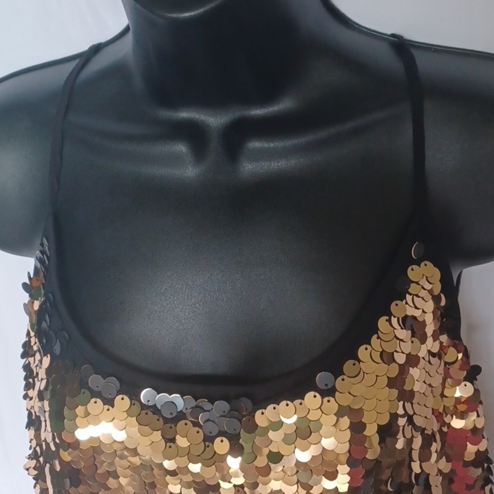 Soho top with sequins!! black and gold size XL - Picture 2 of 8